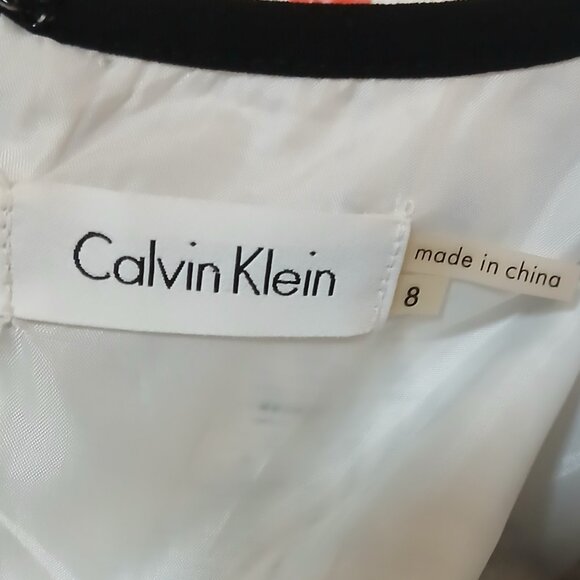NWOT Calvin Klein Sheath Dress Women’s Size 8 Black White Lined Sleeveless - Picture 6 of 7